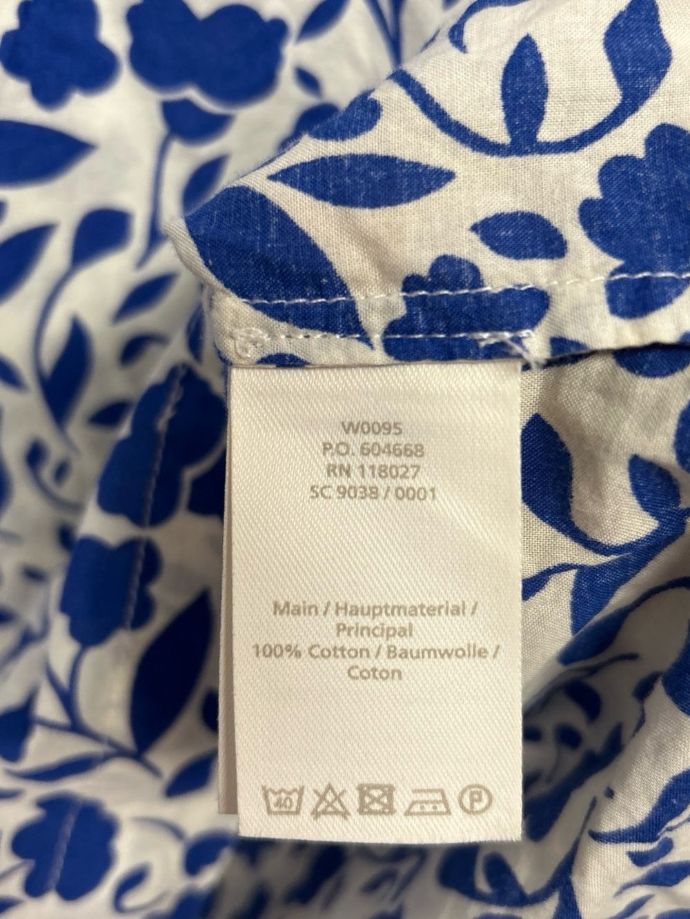 Boden Blue and Coral Floral V-Neck Tunic - Picture 3 of 4